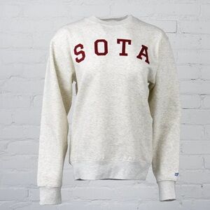 Blue 84 Light Gray Crewneck Sweater with Red SOTA Embroidered Small Minnesota MN